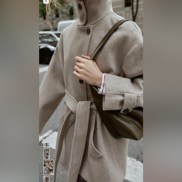 Zara Taupe Trench Coat for Women - Picture 3 of 7